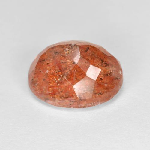 Pietra solare Arancione rossastra naturale da 3.78 ct, Taglio ovale, Trasparente