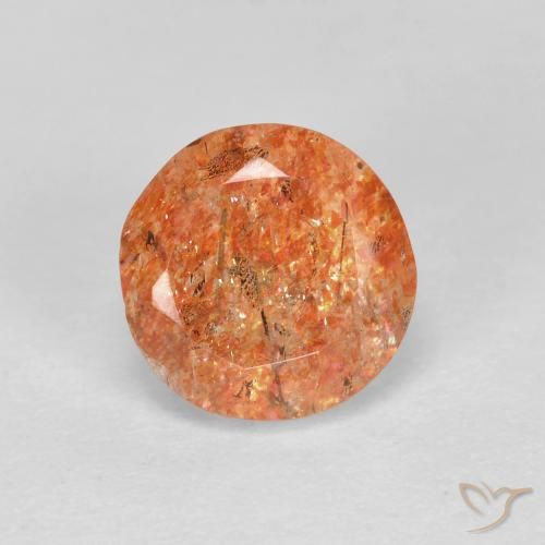 1.33ct Naturale zenzero arancia Pietra solare, Rotondo, Traslucido