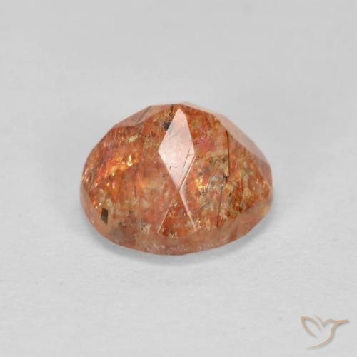 Pietra solare zenzero arancia naturale da 1.33 ct, Rotondo, Traslucido