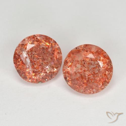 2.71ctw Naturale Arancio caldo Pietra solare, Rotondo, Traslucido