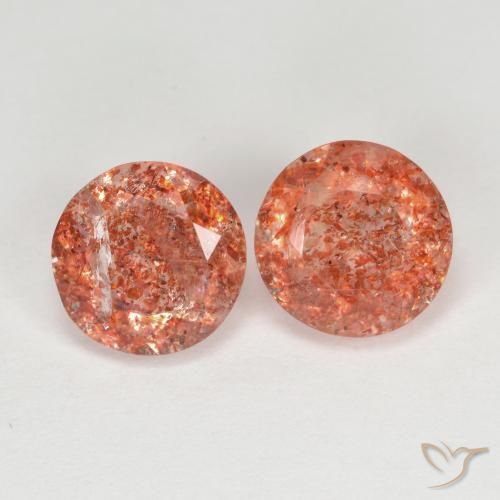Gemme di Pietra solare Arancio caldo naturale da 2.71 ct, Rotondo, Traslucido