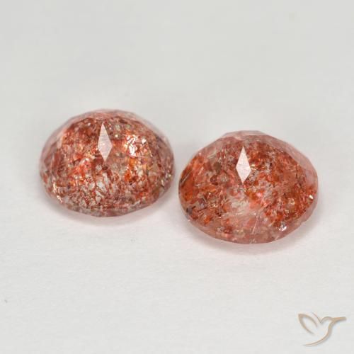 Gemme di Pietra solare Arancio caldo naturale da 2.71 ct, Rotondo, Traslucido