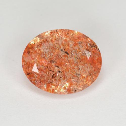 Pietra del sole naturale arancione da 3,15 ct, taglio ovale, trasparente