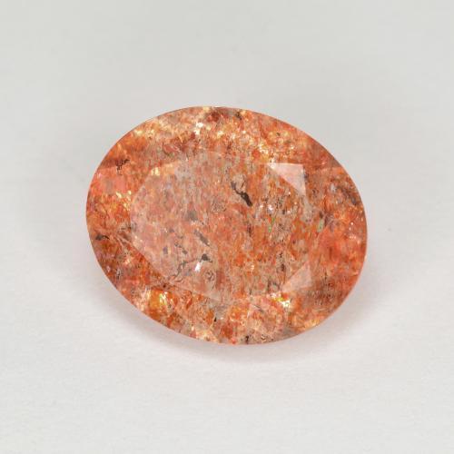 Pietra del sole naturale arancione da 3,15 ct, taglio ovale, trasparente