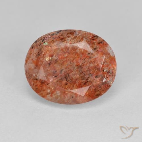 3.40ct Naturale Arancio caldo Pietra solare, Ovale, Traslucido