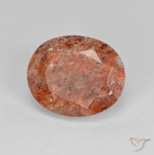 Pietra solare Arancio caldo naturale da 3.40 ct, Ovale, Traslucido