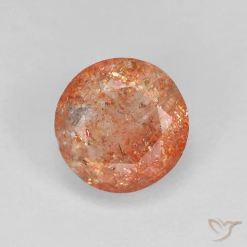 1.53ct Naturale Pompelmo Arancia Pietra solare, Rotondo, Traslucido