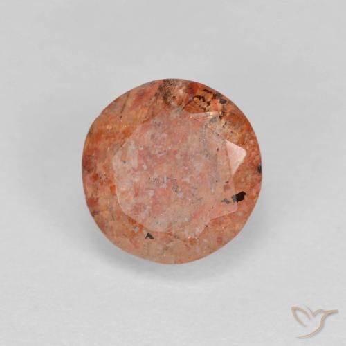 Pietra solare Arancio caldo naturale da 1.45 ct, Rotondo, Traslucido