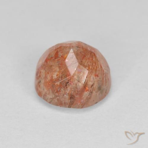 Pietra solare Arancio caldo naturale da 1.45 ct, Rotondo, Traslucido