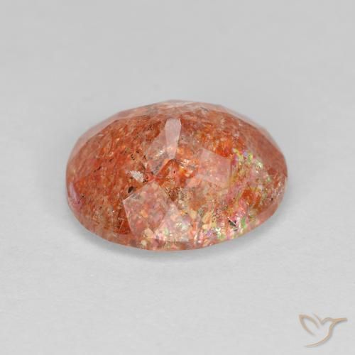 Pietra solare Arancione rossastra naturale da 3.19 ct, Ovale, Trasparente