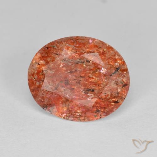 Pietra solare Arancione rossastra naturale da 2.80 ct, Ovale, Trasparente