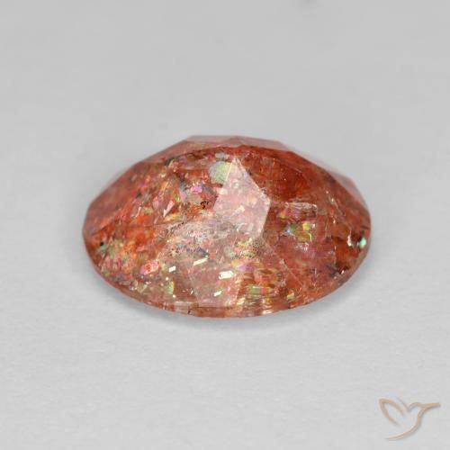 Pietra solare Arancione rossastra naturale da 2.80 ct, Ovale, Trasparente