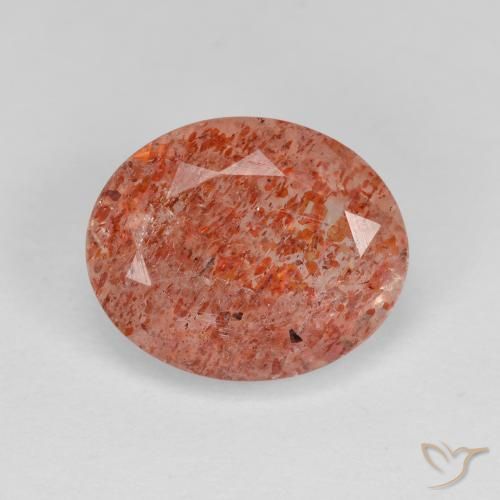 Pietra solare Arancio Medio naturale da 3.03 ct, Ovale, Trasparente