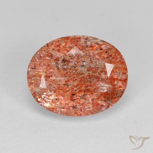 3.47ct Naturale Arancio caldo Pietra solare, Ovale, Trasparente