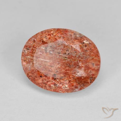 Pietra solare Arancio caldo naturale da 3.47 ct, Ovale, Trasparente