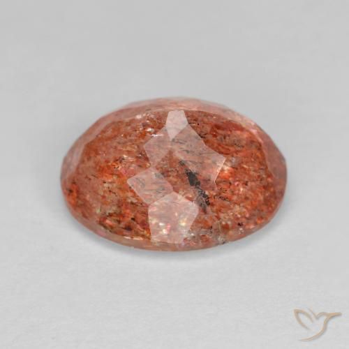 Pietra solare Arancio caldo naturale da 3.47 ct, Ovale, Trasparente
