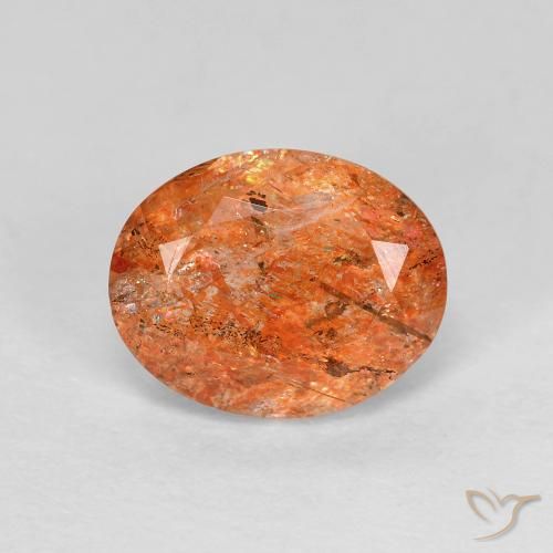 2.93ct Naturale Arancione brillante Pietra solare, Ovale, Trasparente