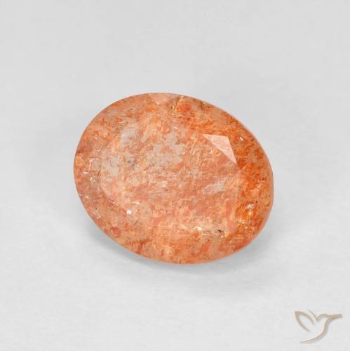 Pietra solare Arancione scuro naturale da 2.28 ct, Ovale, Trasparente