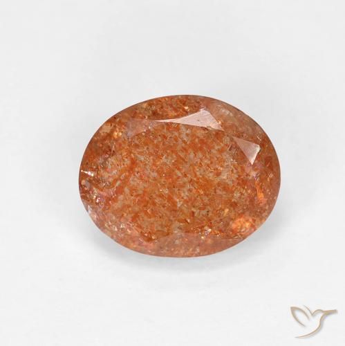 2.41ct Naturale Arancione rossastra Pietra solare, Ovale, Trasparente