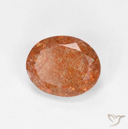 Pietra solare Arancione rossastra naturale da 2.41 ct, Ovale, Trasparente