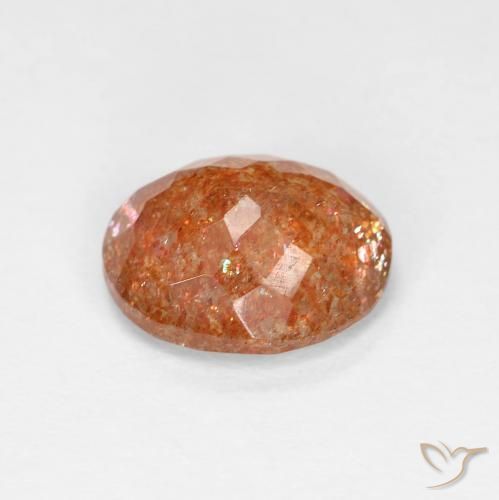 Pietra solare Arancione rossastra naturale da 2.41 ct, Ovale, Trasparente