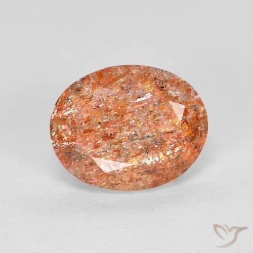 Pietra solare Arancio Medio naturale da 2.62 ct, Ovale, Trasparente