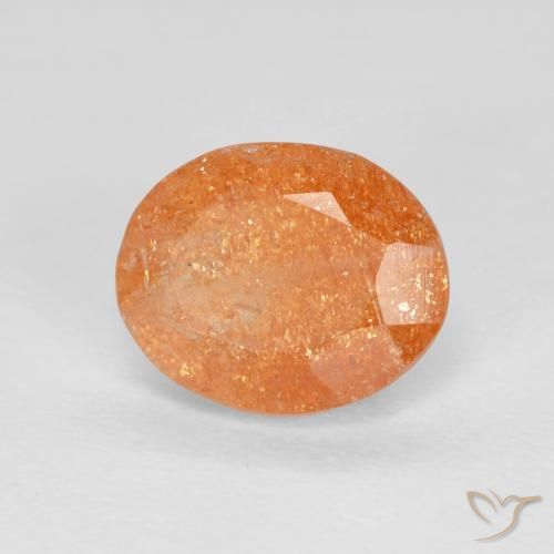 2.51ct Naturale Arancione scuro Pietra solare, Ovale, Trasparente