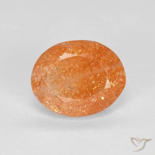 Pietra solare Arancione scuro naturale da 2.51 ct, Ovale, Trasparente