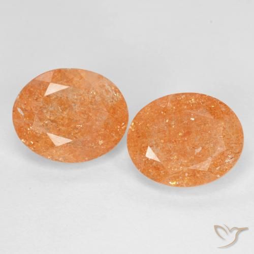 5.50ctw Naturale Arancione scuro Pietra solare, Ovale, Trasparente