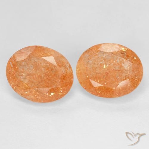 Gemme di Pietra solare Arancione scuro naturale da 5.50 ct, Ovale, Trasparente