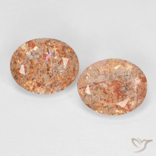 4.08ctw Naturale Arancione chiaro Pietra solare, Ovale, Trasparente