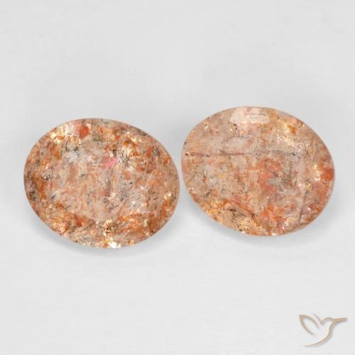 Gemme di Pietra solare Arancione chiaro naturale da 4.08 ct, Ovale, Trasparente