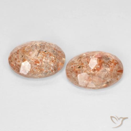 Gemme di Pietra solare Arancione chiaro naturale da 4.08 ct, Ovale, Trasparente