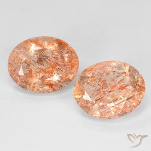 Gemme di Pietra solare Arancione chiaro naturale da 5.07 ct, Ovale, Trasparente