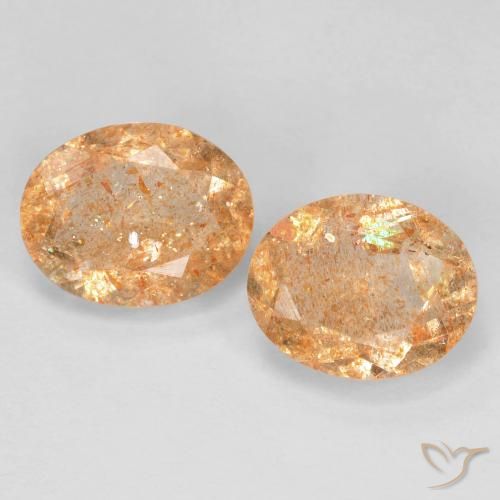 4.83ctw Naturale Dorato pesca chiaro Pietra solare, Ovale, Trasparente