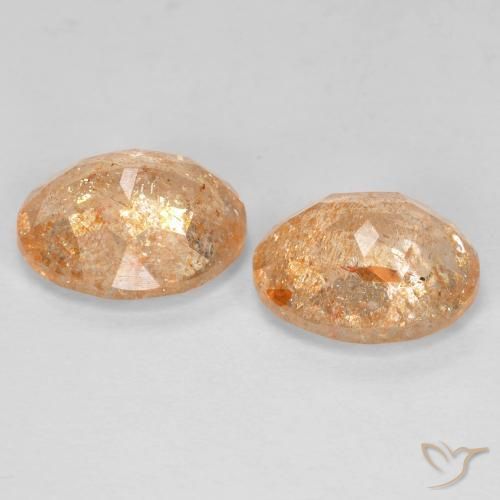 Gemme di Pietra solare Dorato pesca chiaro naturale da 4.83 ct, Ovale, Trasparente