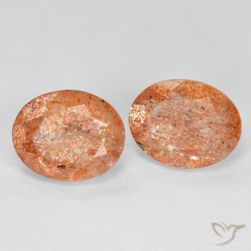 Gemme di Pietra solare Arancio Medio naturale da 4.92 ct, Ovale, Trasparente
