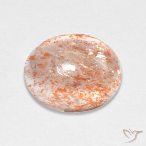 1.68ct Naturale Arancio tigre chiaro Pietra solare, Ovale, Traslucido