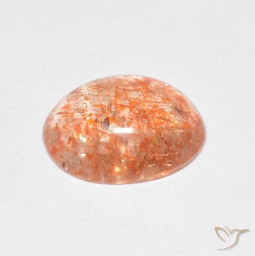 Pietra solare Arancio tigre chiaro naturale da 1.68 ct, Ovale, Traslucido