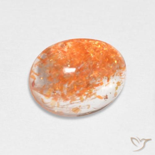 1.73ct Naturale Arancione scuro Pietra solare, Ovale, Traslucido