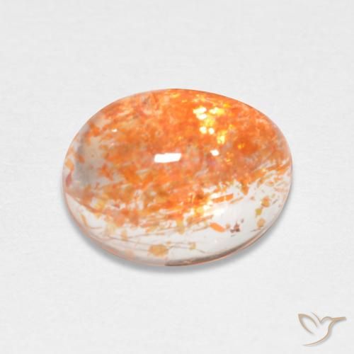 Pietra solare Arancione scuro naturale da 1.73 ct, Ovale, Traslucido