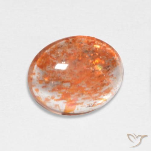 Pietra solare zenzero arancia naturale da 1.57 ct, Ovale, Traslucido