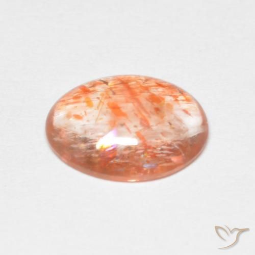 Pietra solare zenzero arancia naturale da 1.57 ct, Ovale, Traslucido