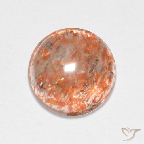 1.98ct Naturale Arancione rossastra Pietra solare, Rotondo, Traslucido