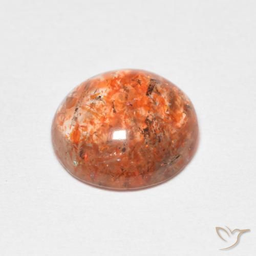 Pietra solare Arancione rossastra naturale da 1.98 ct, Rotondo, Traslucido