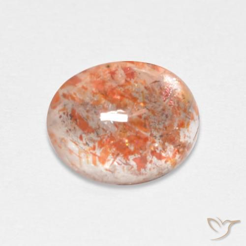 1.82ct Naturale Arancione rossastra Pietra solare, Ovale, Traslucido