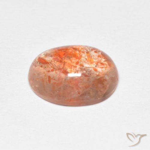 Pietra solare Arancione rossastra naturale da 1.82 ct, Ovale, Traslucido