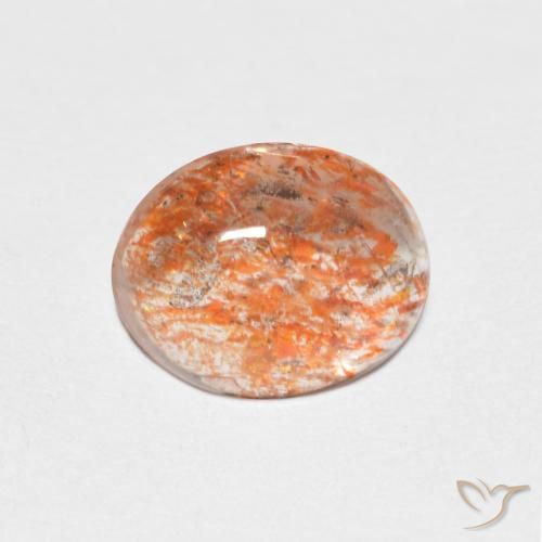 1.42ct Naturale Arancione chiaro Pietra solare, Ovale, Traslucido