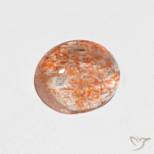 Pietra solare Arancione chiaro naturale da 1.42 ct, Ovale, Traslucido