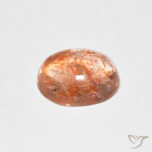 Pietra solare Arancione chiaro naturale da 1.42 ct, Ovale, Traslucido